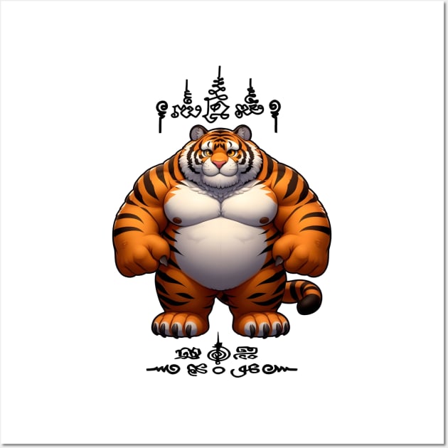 Thai Tattoo Parody "Sak Yant Tiger" Wall Art by Rawlifegraphic